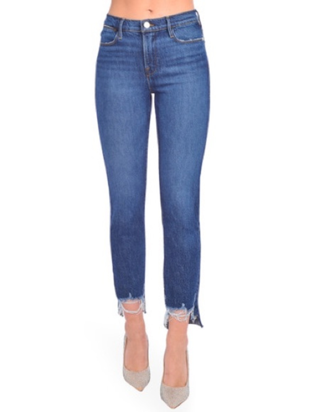 FRAME NWT Le High Straight Hallam Chew High Rise Raw Hem Jeans 25